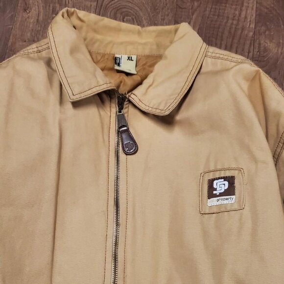 mens vintage Y2K Rocawear State Property tan canvas Carhartt style chore jacket - Picture 2 of 7